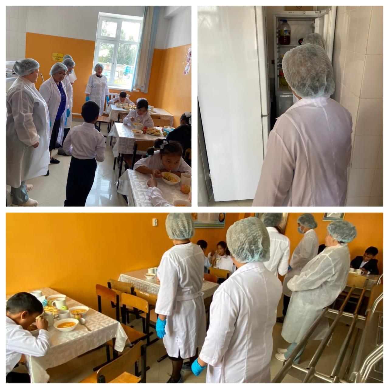 «Байғазы орта мектебі мектепке дейінгі шағын орталығымен» КММ-нің бракераж комиссиясы мектеп асханасында ыстық және қоғамдық тамақтың сапасы мен асхананың санитарлық эпидемиологиялық талаптарға сәйкестігін тексерді.